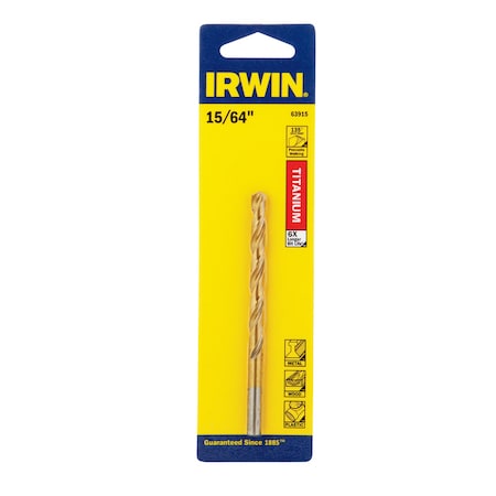Irwin Irwin 15/64 in. X 3-7/8 in. L High Speed Steel Drill Bit Straight Shank 1 pc 63915